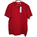 Playera Cuello Redondo Calvin Klein Jeans Hombre — Roja Logo Vertical Tono sobre Tono Talla M