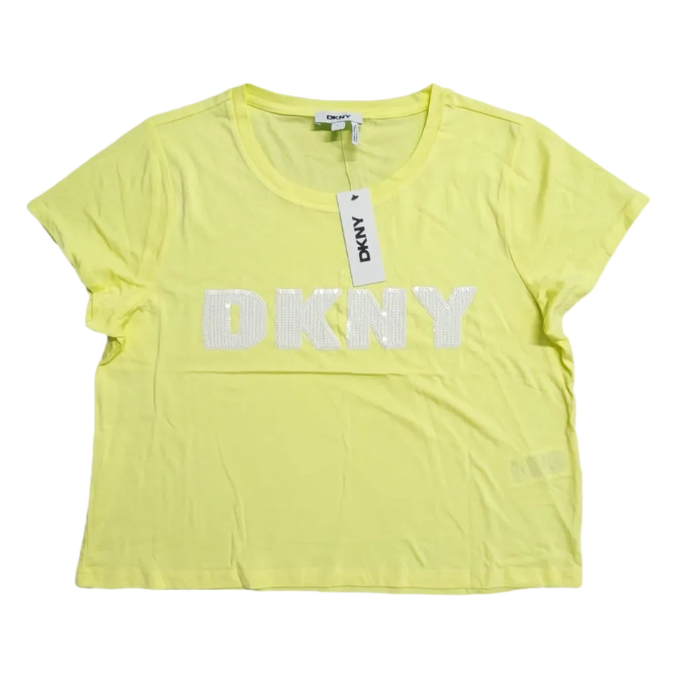 Playera Cuello Redondo DKNY Amarillo Neón Talla L