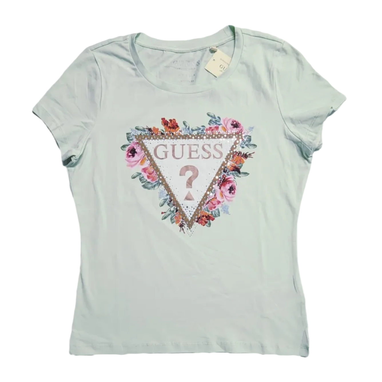 Playera Cuello Redondo Guess Azul Menta Talla L