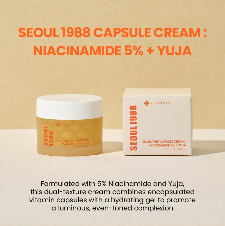 KSecret - SEOUL 1988 Capsule Cream : Niacinamide 5% + Yuja | Crema 50 ml