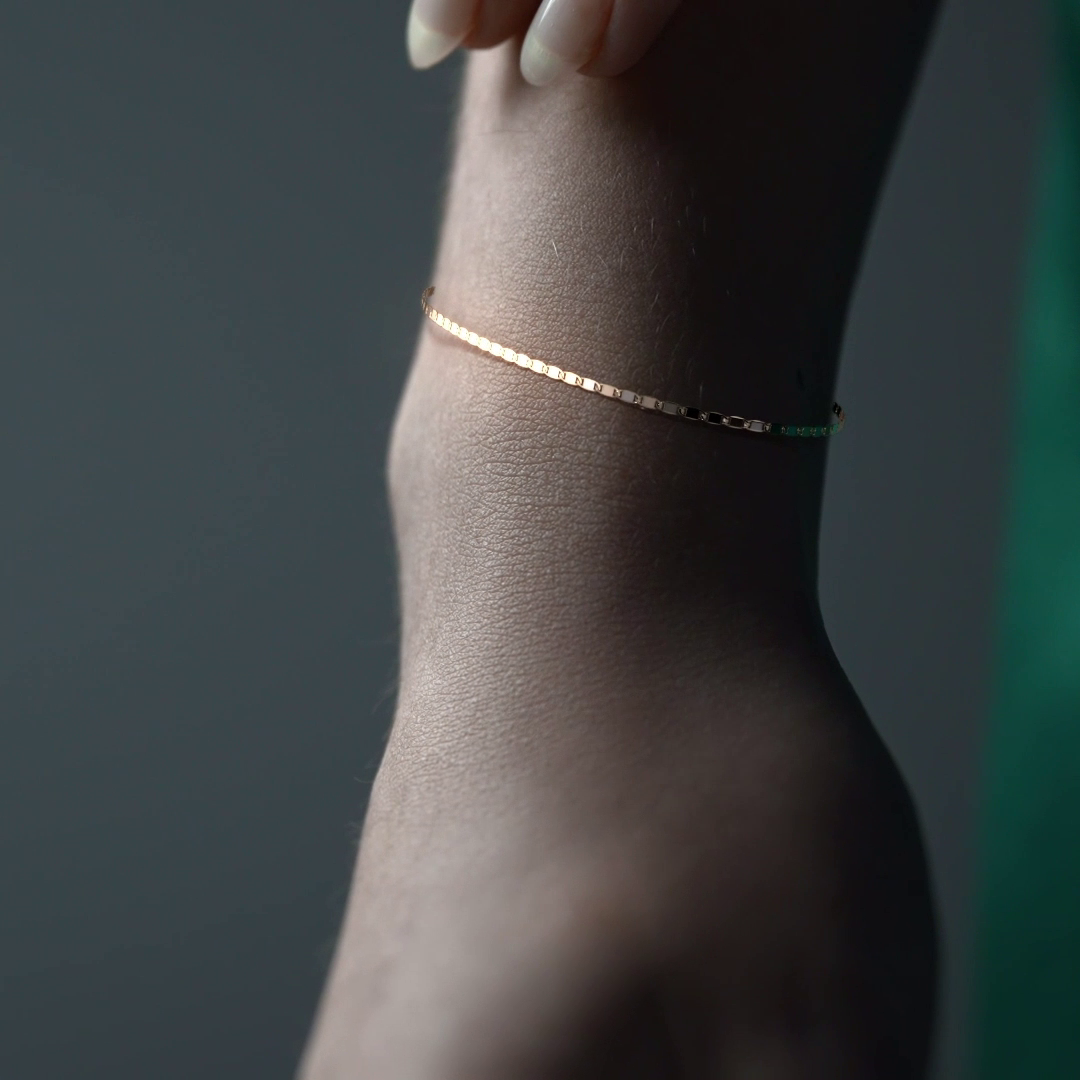 Pulsera de Oro 10K Estilo Italiano Valentino | Brazalete Delicado en Oro Amarillo o Tricolor