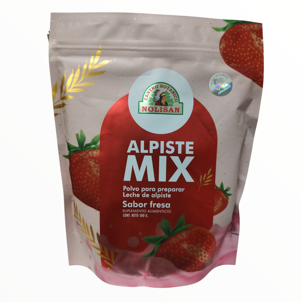 LECHE DE ALPISTE SABOR FRESA C/500 GR NOLISAN