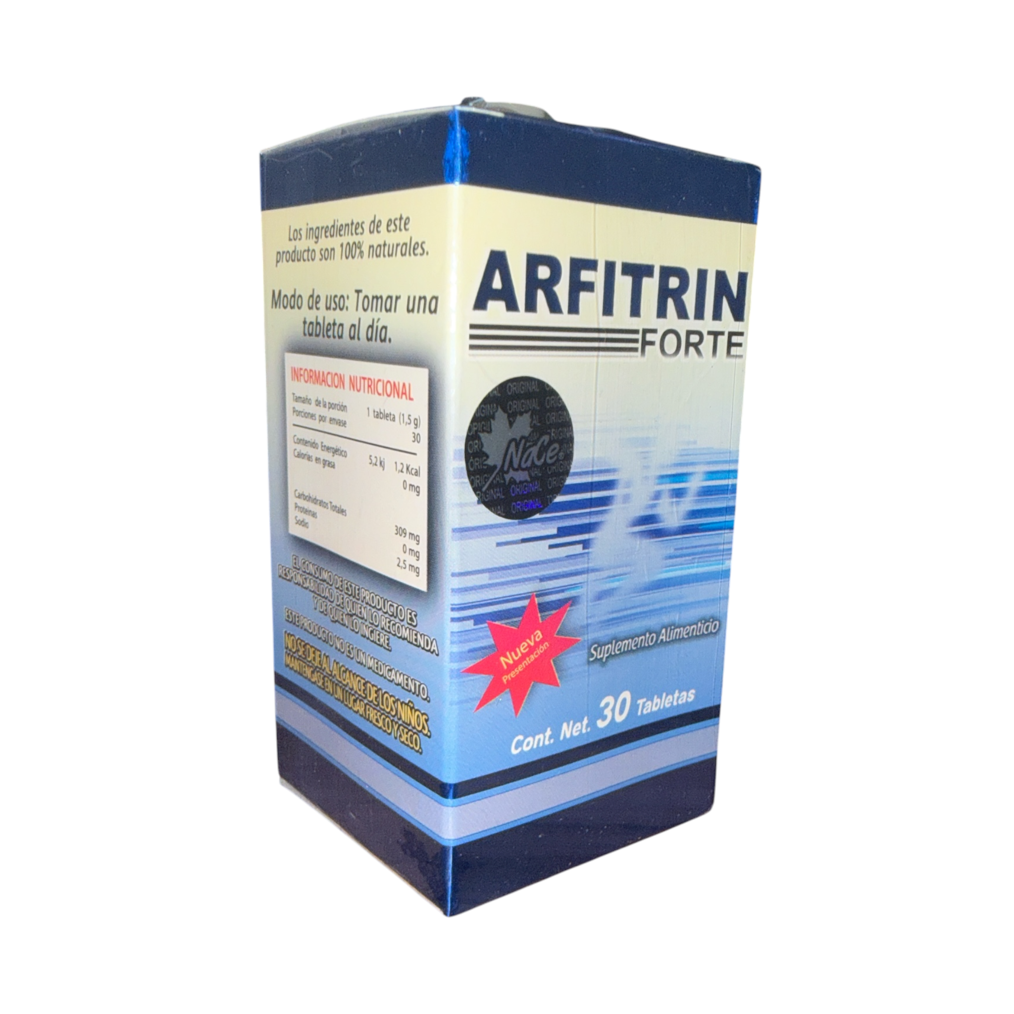 Arfitrin Forte 30 tabletas Glucosamina Colágeno Cúrcuma articulaciones Nace Natural
