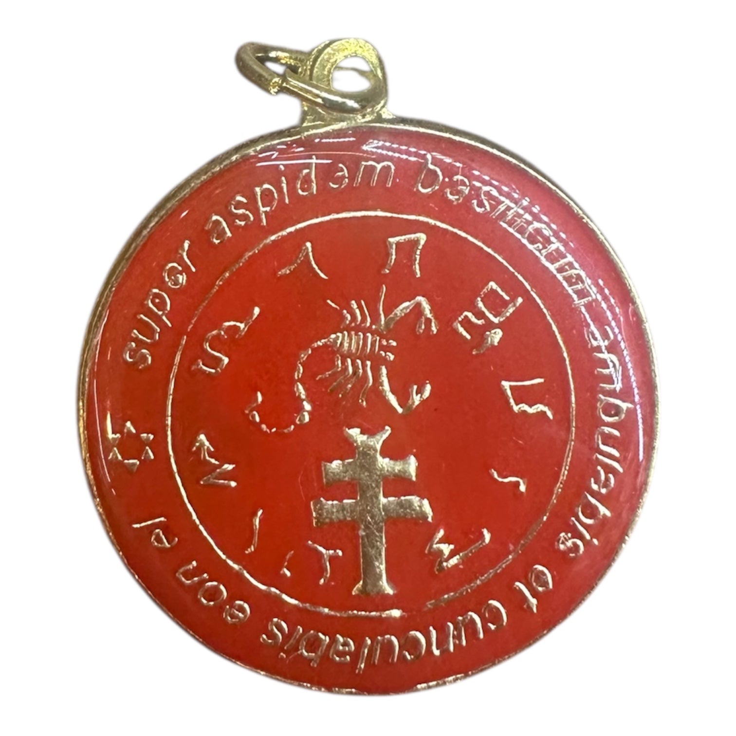 Exterminador Talisman Amulento Encapsulado Y Baño De Oro 3cm