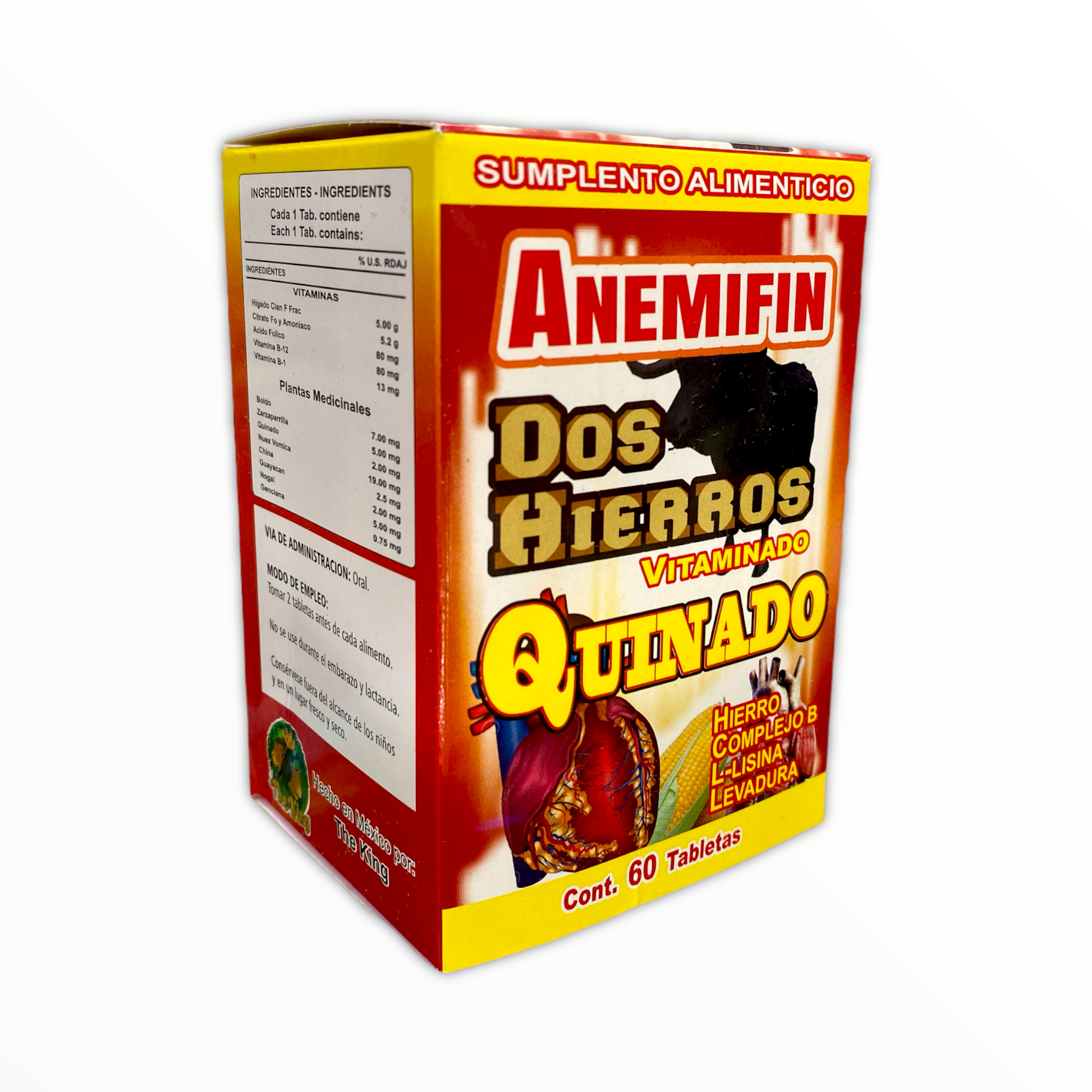 TAB ANEMIFIN DOS HIERROS VITAMINADO C/ 60  THE KING