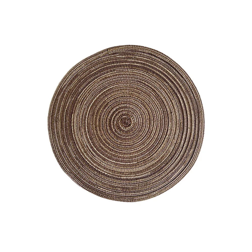 Set de 4 Manteles Individuales Redondos Trenzados - Anti-deslizantes, Ecológicos y Resistentes para Mesa de Comedor