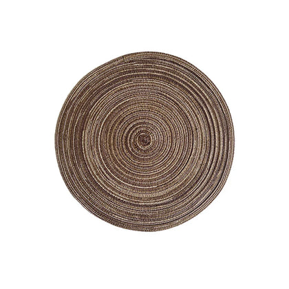 Set de 4 Manteles Individuales Redondos Trenzados - Anti-deslizantes, Ecológicos y Resistentes para Mesa de Comedor