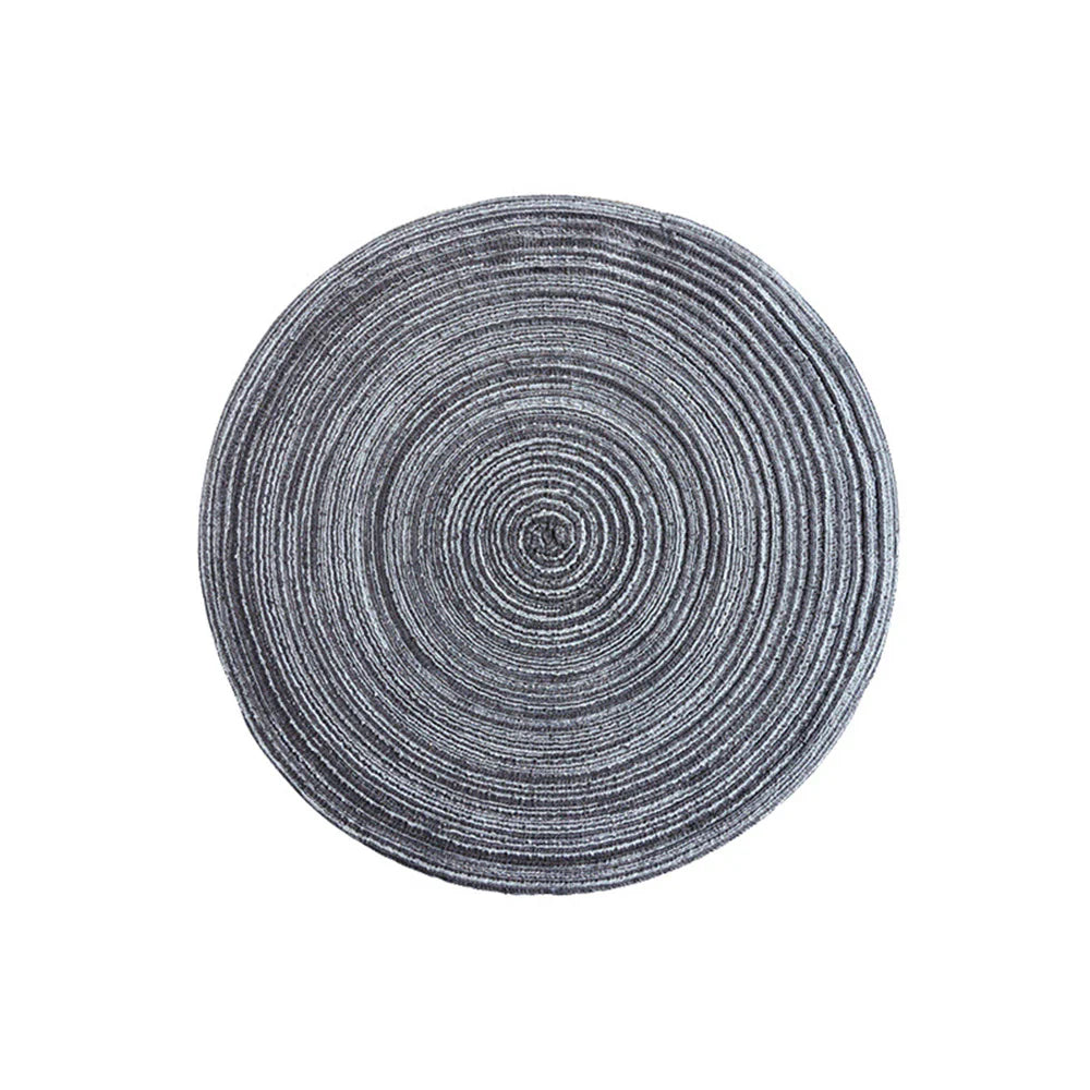 Set de 4 Manteles Individuales Redondos Trenzados - Anti-deslizantes, Ecológicos y Resistentes para Mesa de Comedor