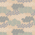 1/2 metro de Nubes beige, blanco y azul Hajime Lewis & Irene