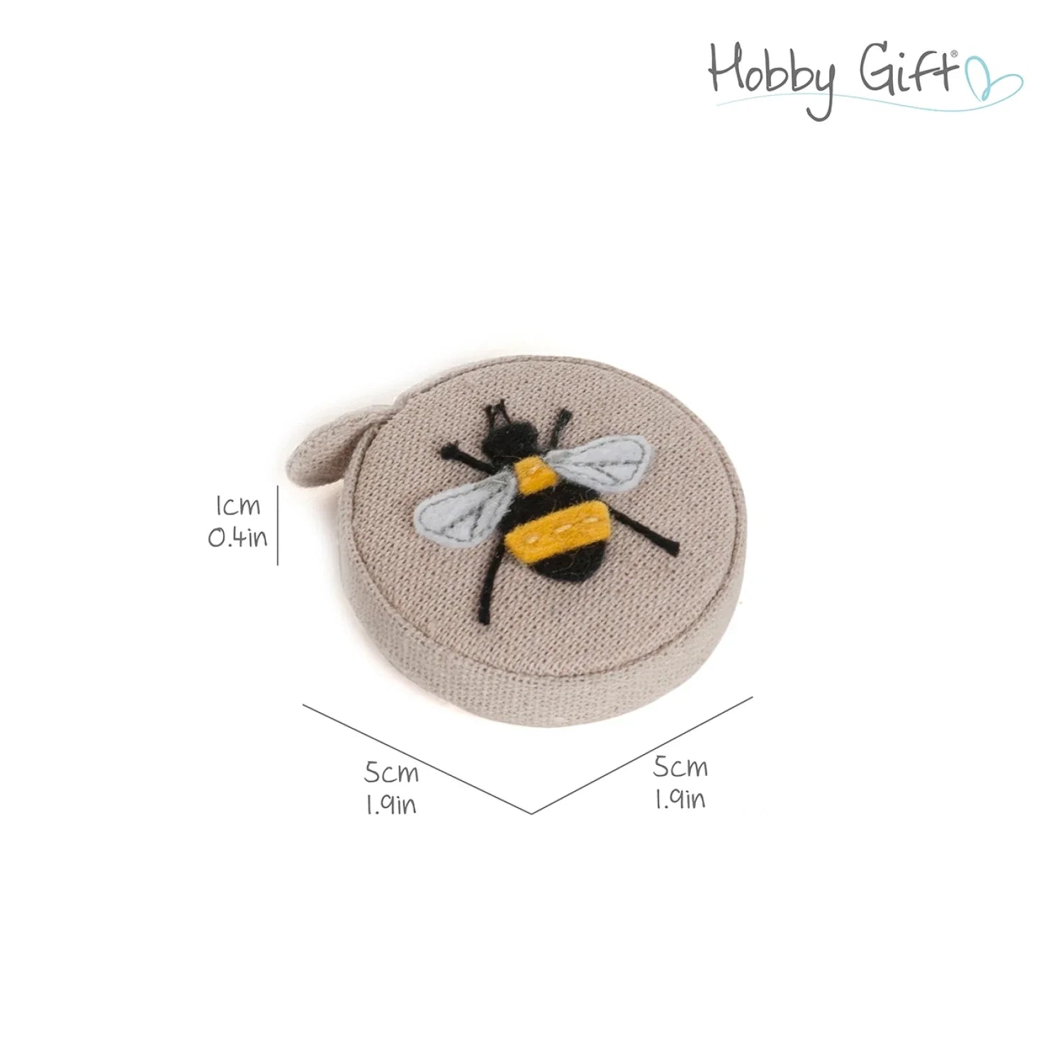 Cinta métrica con apliqué y bordado de abeja