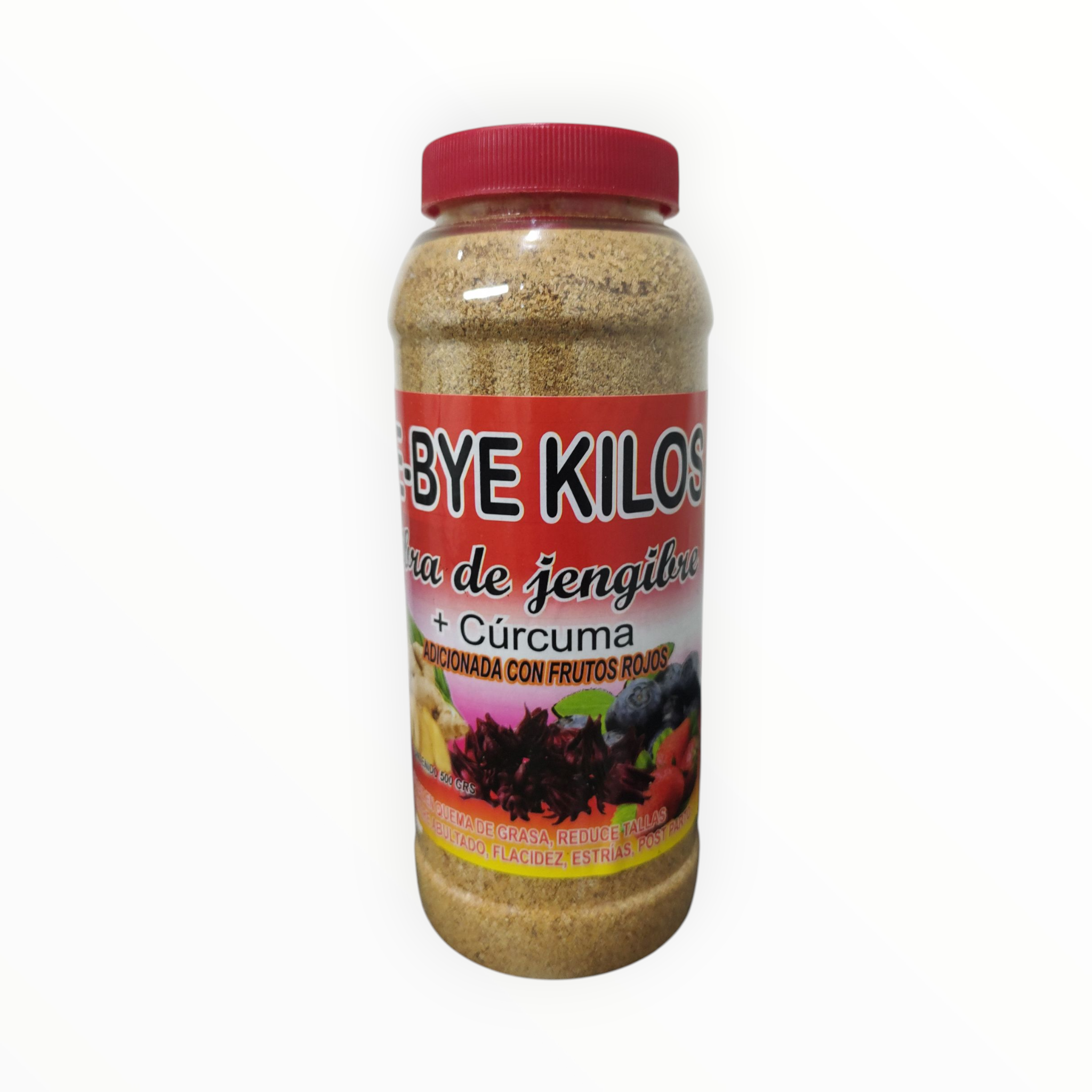 FIBRA CHUPA PANZA DE JENGIBRE + CURCUMA FRUTOS ROJOS 500 GM