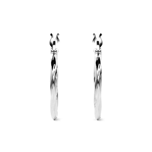 Arete De Plata 925 Extra ligero Para Mujer Con Diamantado Torsal