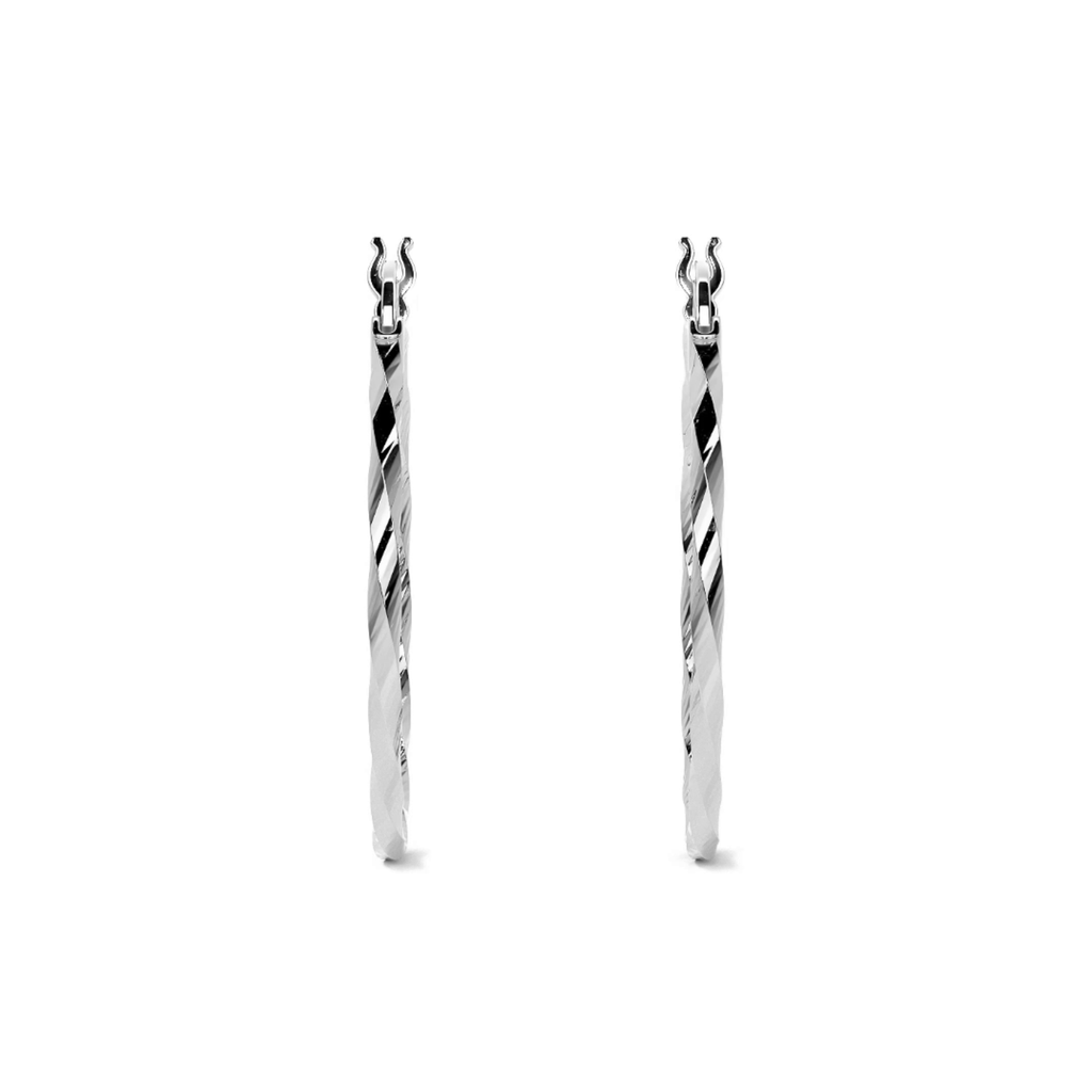 Arete De Plata 925 Para Mujer Con Diamantado Torsal
