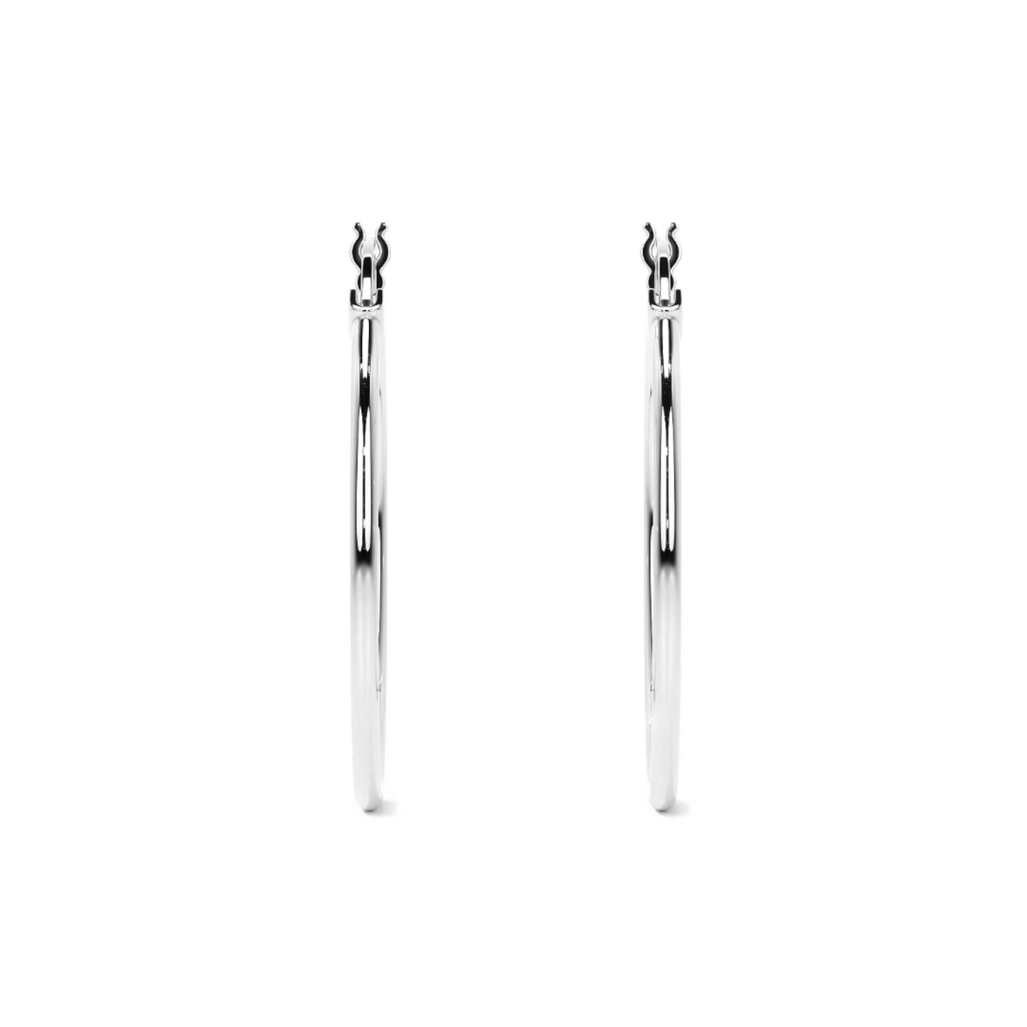 Arete Arracada Ligera Para Mujer Lisa De Plata Ley 925