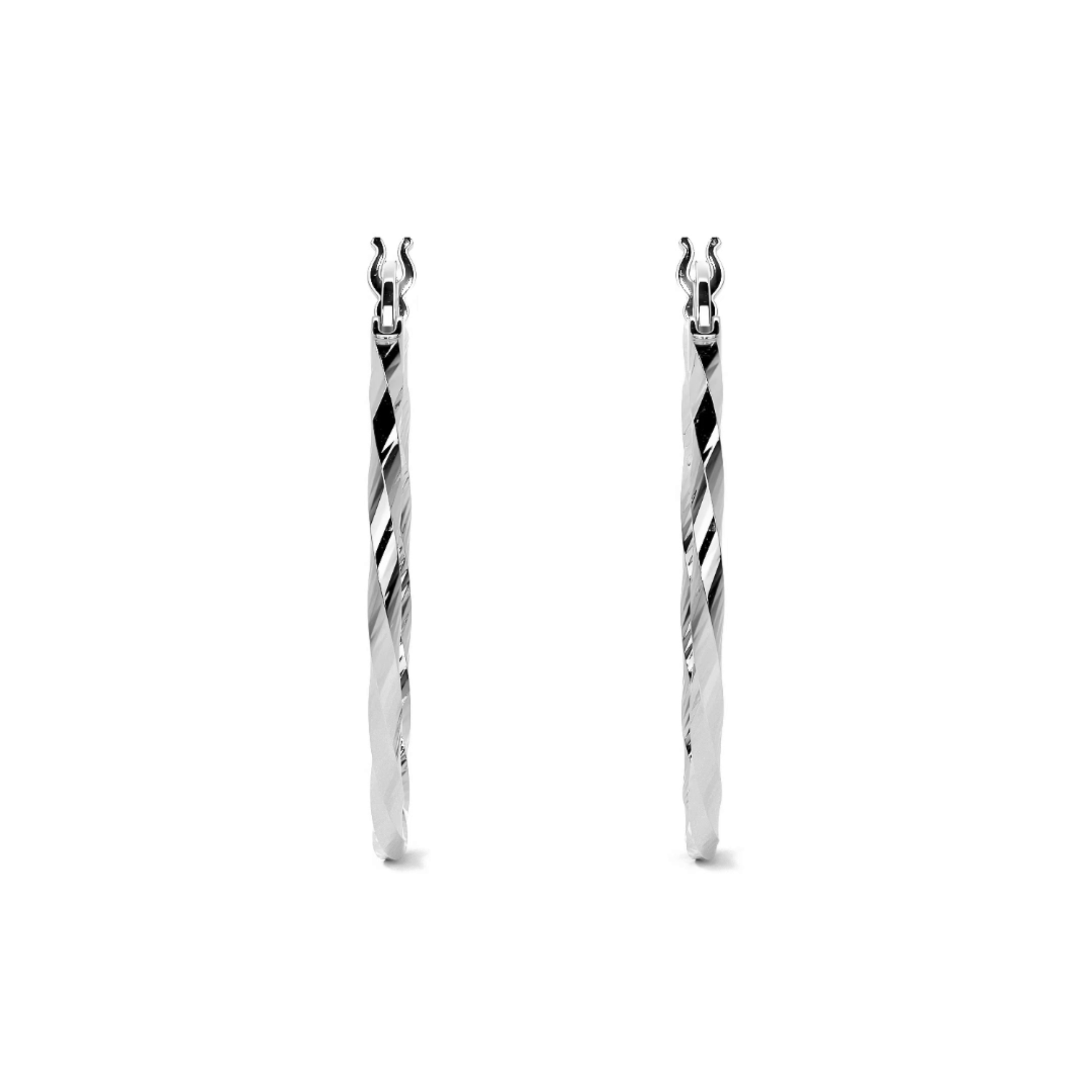Arete De Plata 925 Extra ligero Para Mujer Con Diamantado Torsal