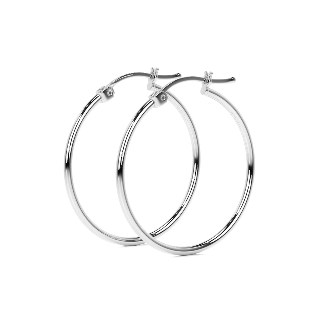 Arete Arracada Ligera Para Mujer Lisa De Plata Ley 925