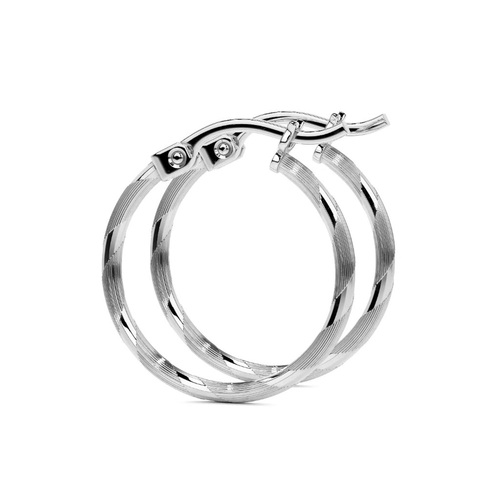 Arete Arracada Diamantada De Plata 925 Para Mujer Cordon Blue
