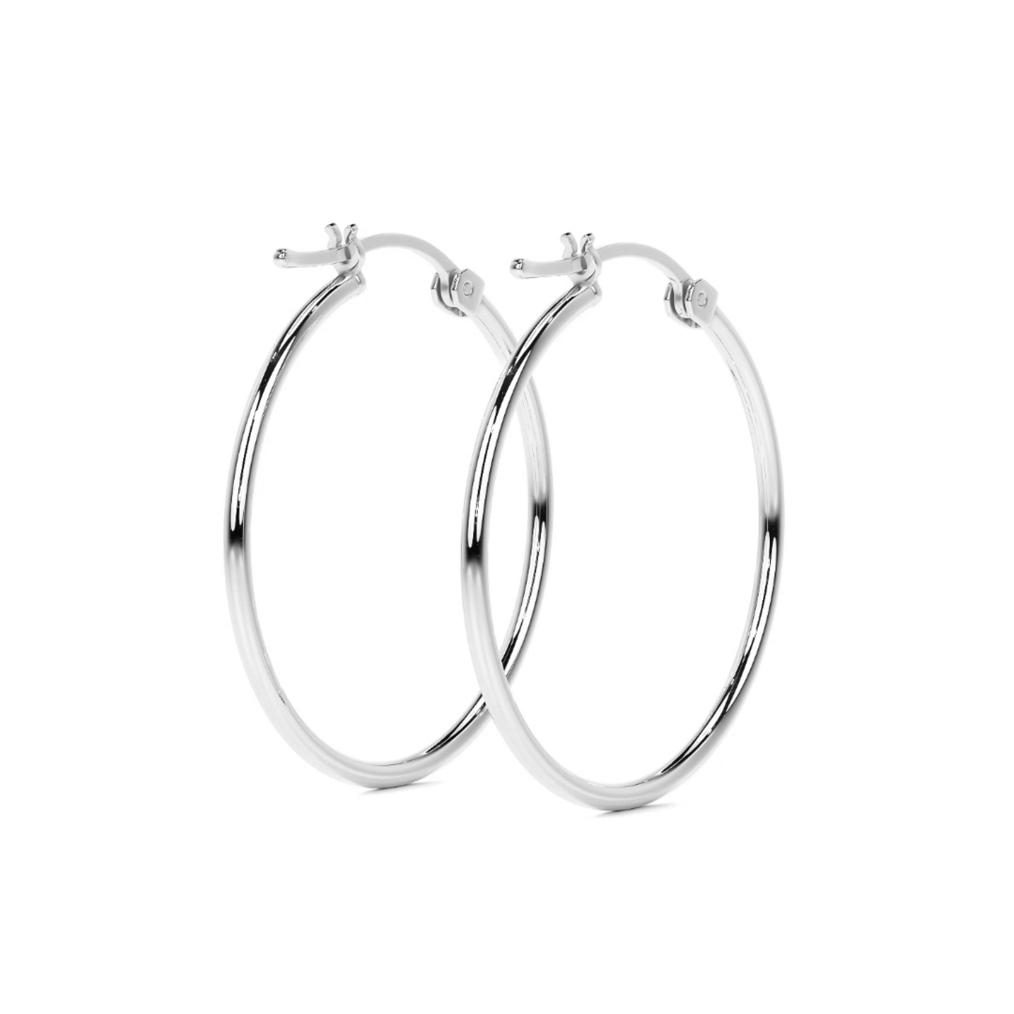 Arete Arracada Ligera Para Mujer Lisa De Plata Ley 925