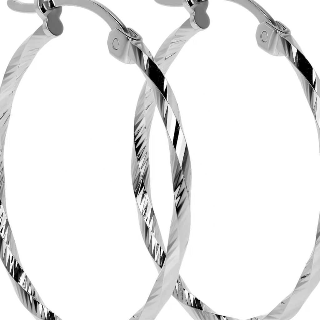 Arete De Plata 925 Para Mujer Con Diamantado Torsal