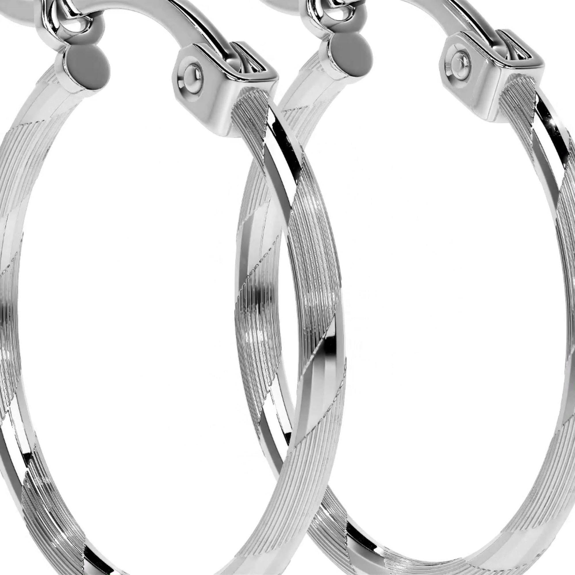 Arete De Plata 925 Extra Ligero Para Mujer Con Diamantado Cordon Blue