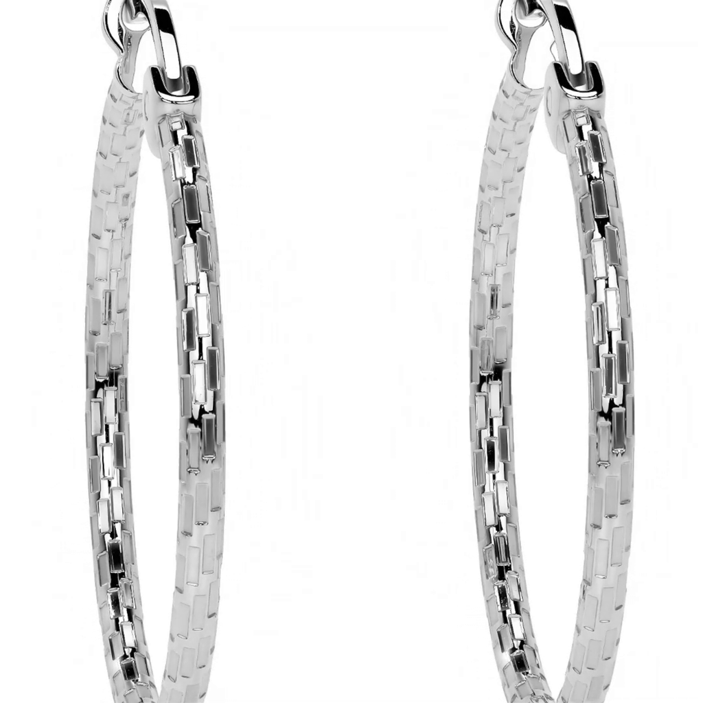 Arete Arracada Diamantada De Plata Ley 925 Para Mujer Estilo Domino