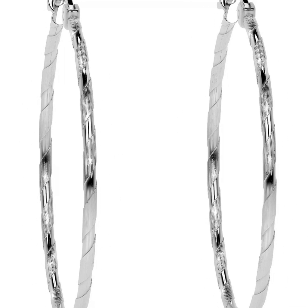 Arete Arracada Diamantada De Plata 925 Para Mujer Cordon Blue