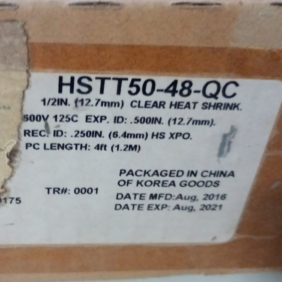 Tubo Termocontráctil Transparente Panduit HSTT50-48-QC 1/2" x 4 ft