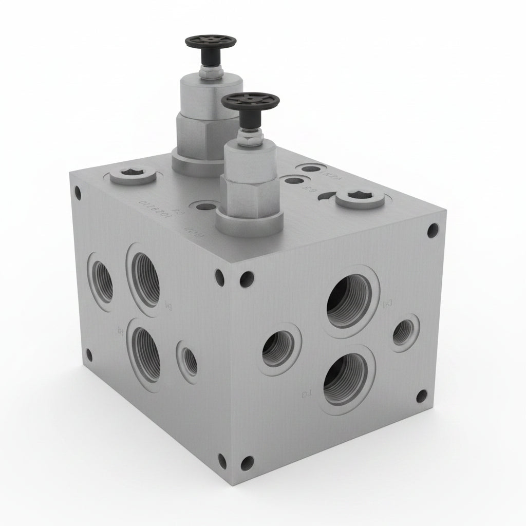 Bloque Colector Hidráulico Ensamblado con Válvulas Sun Hydraulics