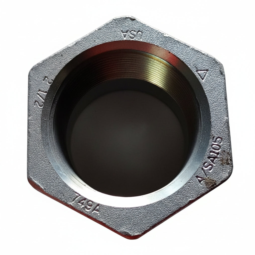 Tapón Hexagonal Roscado Hembra 2-1/2" NPT de Acero Forjado ASTM A105