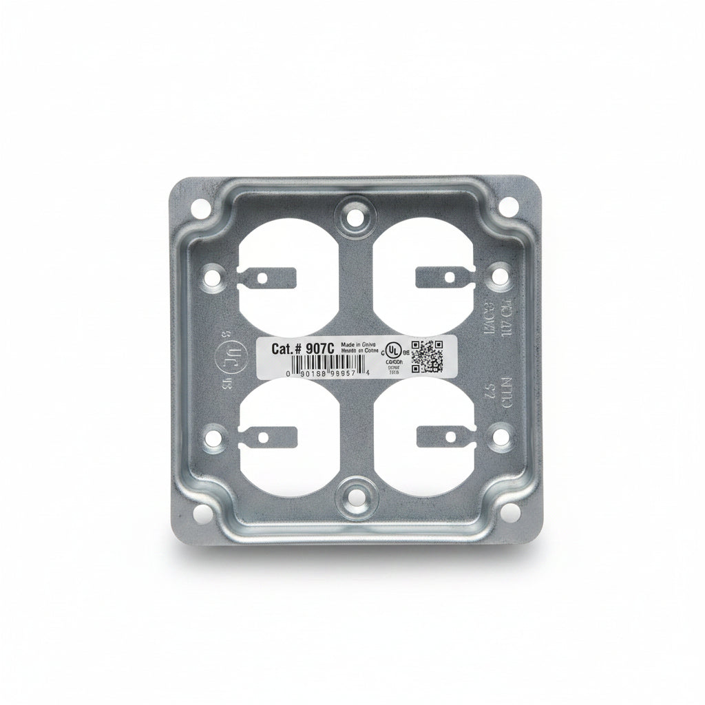 Tapa para Caja Cuadrada 4" para Dos Contactos Dúplex Cat. 907C