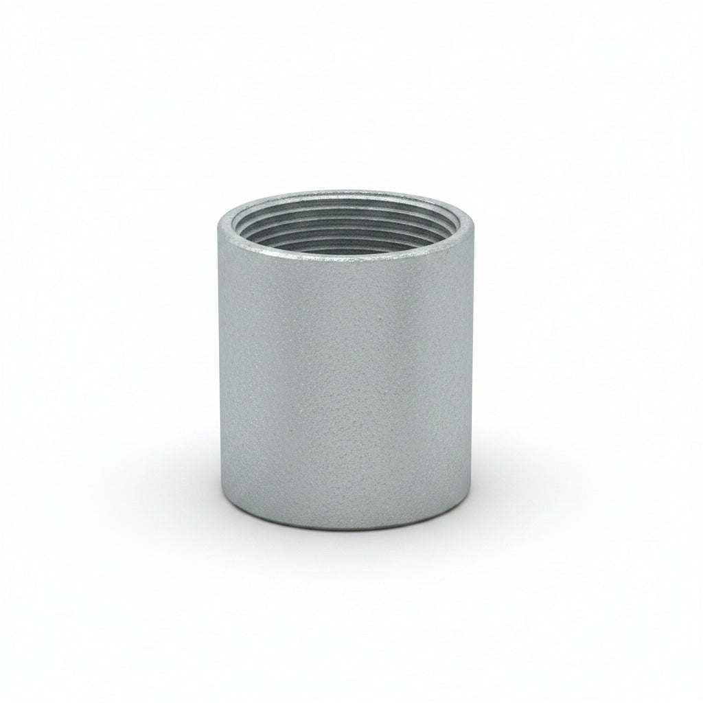 Cople de Acero Galvanizado de 2" para Conduit Rígido Roscado