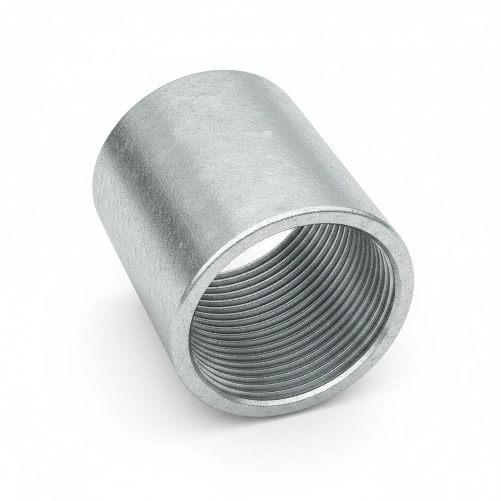 Cople de Acero Galvanizado de 2" para Conduit Rígido Roscado