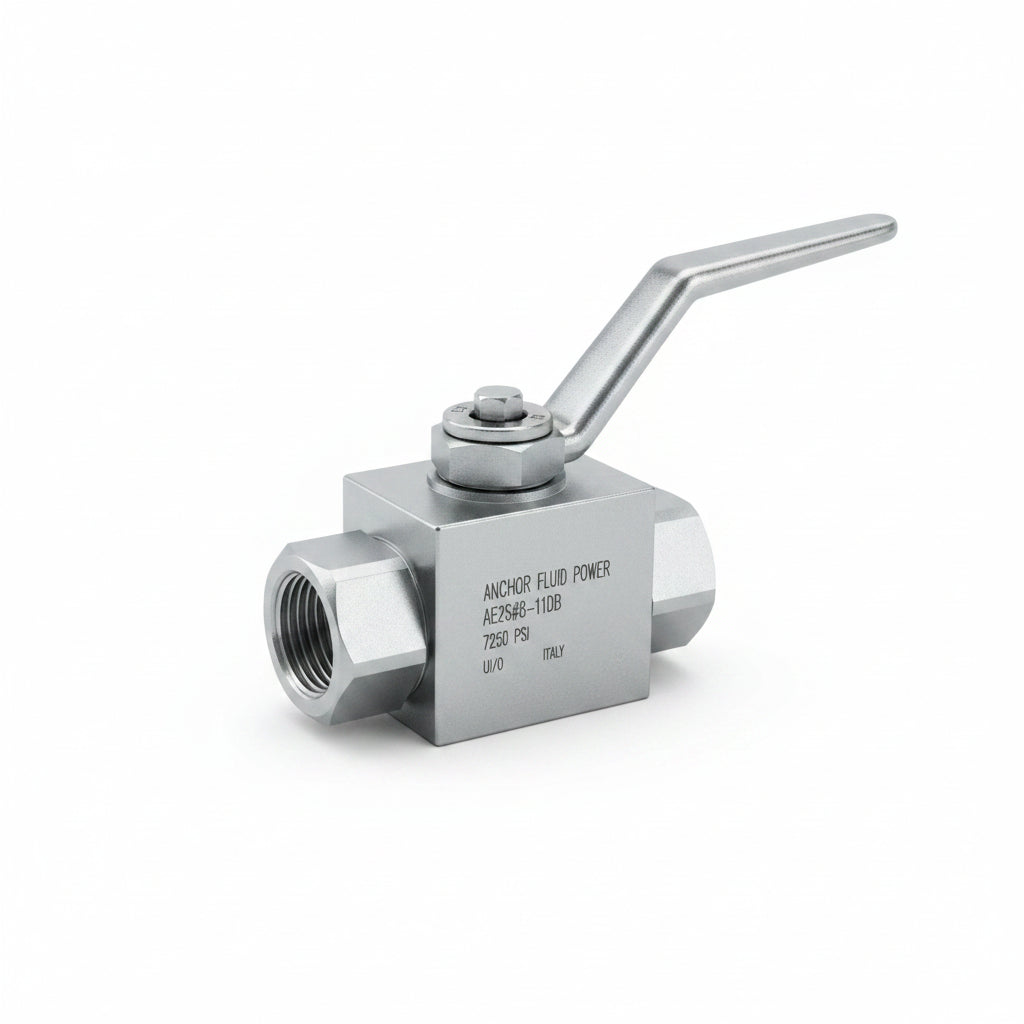 Válvula de Bola Hidráulica Anchor Fluid Power AE2S#8-11DB 2 Vías 7250 PSI