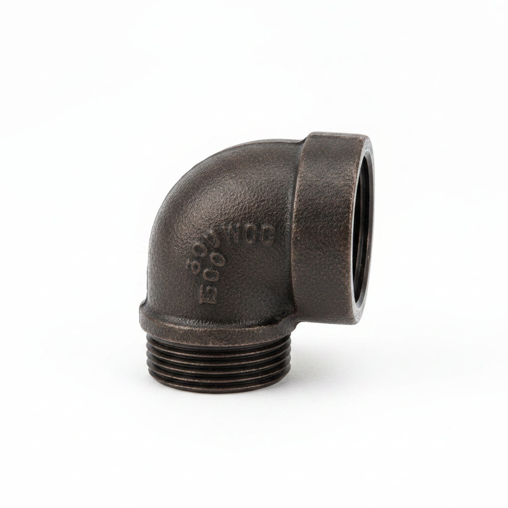 Codo Reducido de 90° de Hierro Negro 1-1/2" x 1"