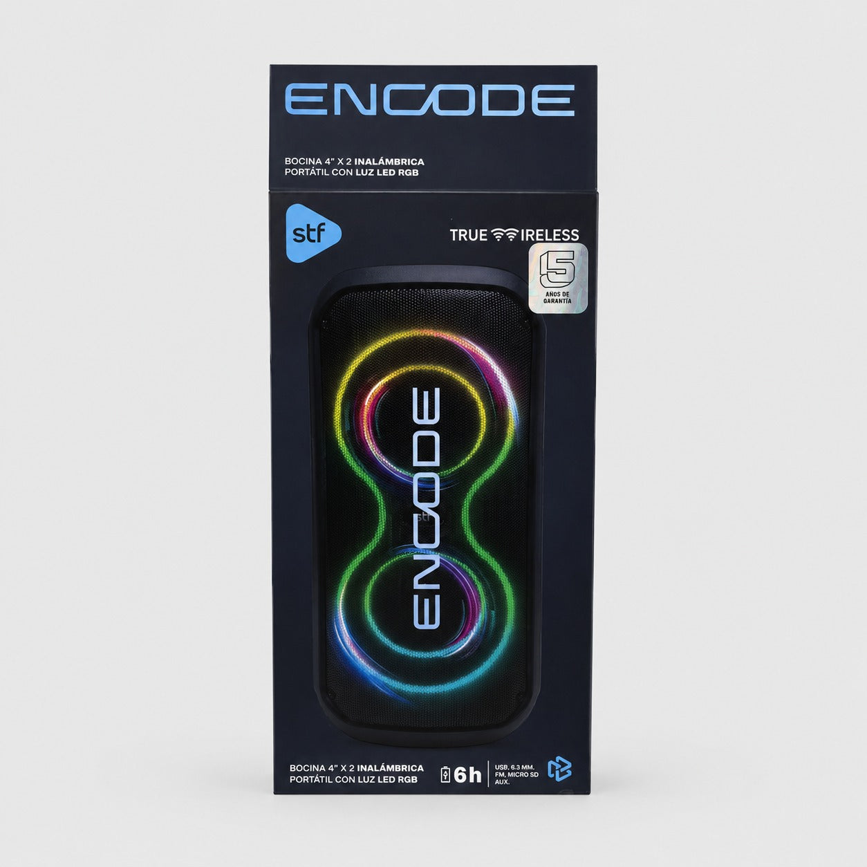 STF Encode Bocina 4"x2 Inalámbrica con Luz LED RGB