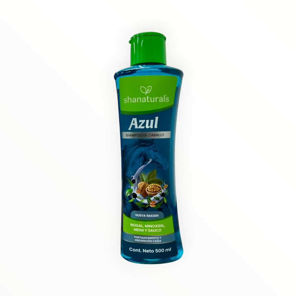SHAMPOO CABALLO AZUL CON MINOXIDIL C/500 ML SHANATURAL'S