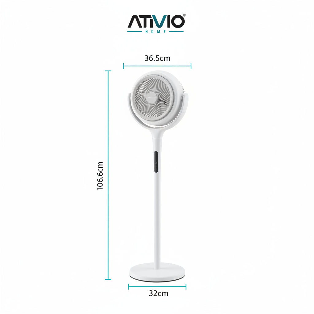 ATVIO Home Circulador de Aire DC 8" | Oscilación 3D, Luz Ambiente y Control Remoto