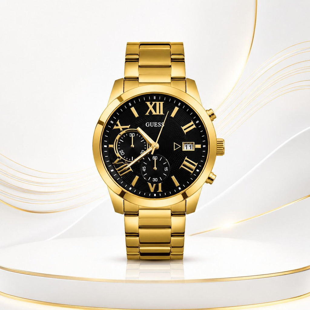 Reloj GUESS Atlas Caballero - Dorado con Carátula Negra