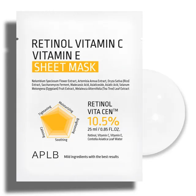 APLB - Retinol Vitamin C Vitamin E Sheet Mask | Mascarilla 25 ml
