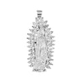 Dije De Virgen De Guadalupe De Plata 925 Con Zirconita 5.2cm