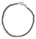 Pulsera De Plata 925 Bizantino 20cm Calibre 2.6 Mm Italiana