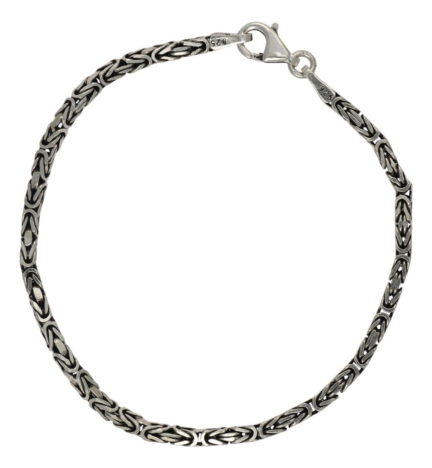Pulsera De Plata 925 Bizantino 20cm Calibre 2.6 Mm Italiana