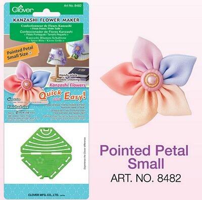 Molde de Plástico para Flores Kanzashi de pétalo puntiagudo y tamaño pequeño de tela Clover 50 mm