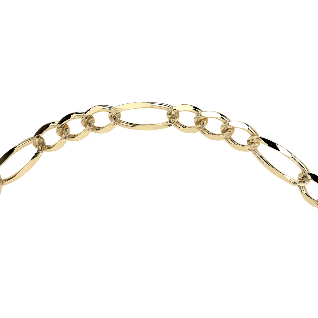 Pulsera de Oro 10K Estilo Figaro Italiano | Brazalete Elegante de Joyería Fina