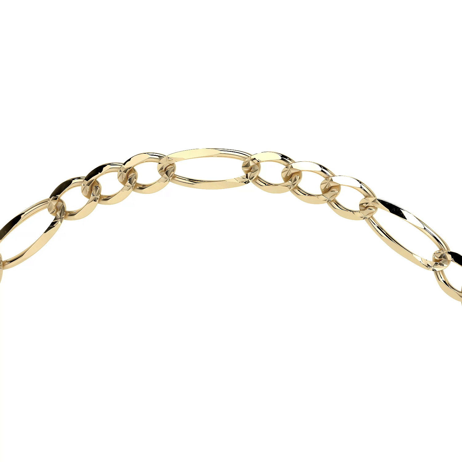 Pulsera de Oro 10K Estilo Figaro Italiano | Brazalete Elegante de Joyería Fina