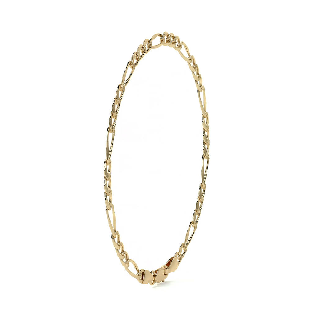 Pulsera de Oro 10K Estilo Figaro Italiano | Brazalete Elegante de Joyería Fina