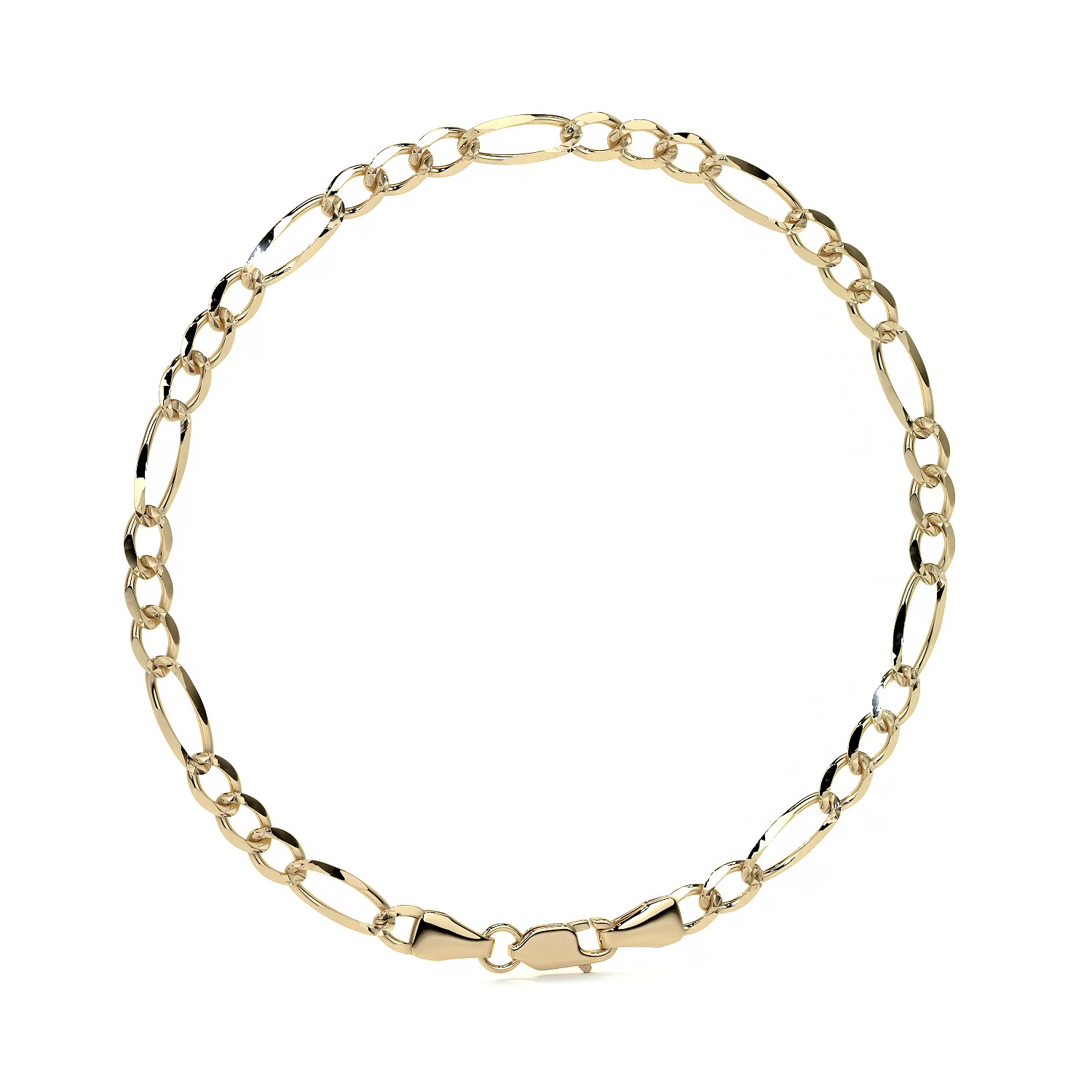Pulsera de Oro 10K Estilo Figaro Italiano | Brazalete Elegante de Joyería Fina