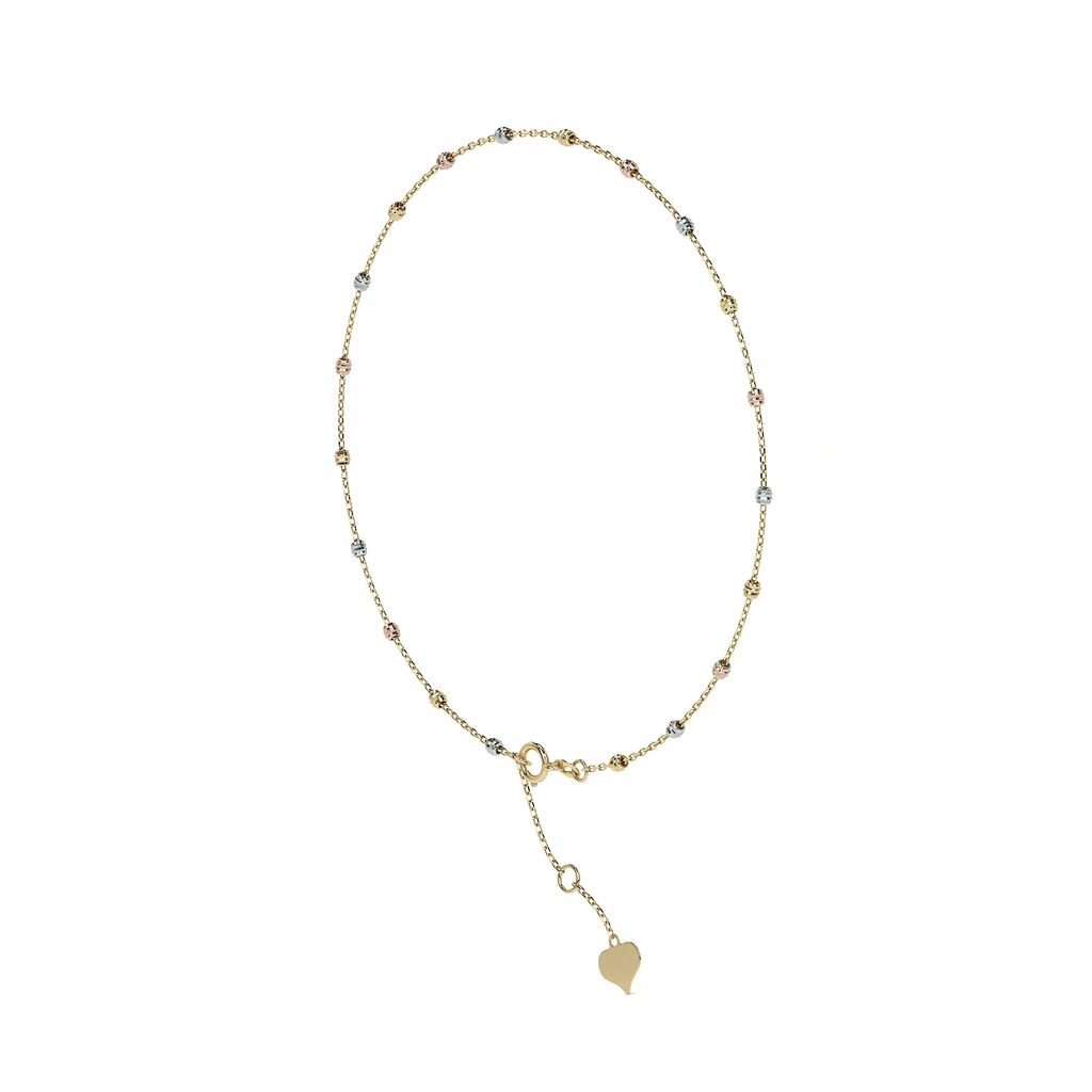 Esclava Viviana Ajustable de Oro 10K con Bola Lisa | Pulsera Elegante de Joyería Fina