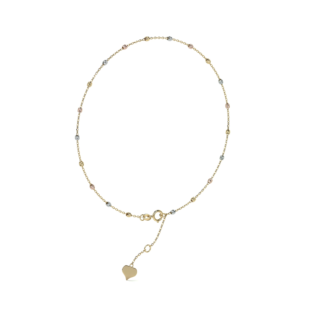 Esclava Viviana Ajustable de Oro 10K con Bola Lisa | Pulsera Elegante de Joyería Fina