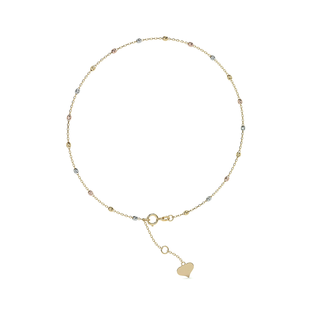 Esclava Viviana Ajustable de Oro 10K con Bola Lisa | Pulsera Elegante de Joyería Fina